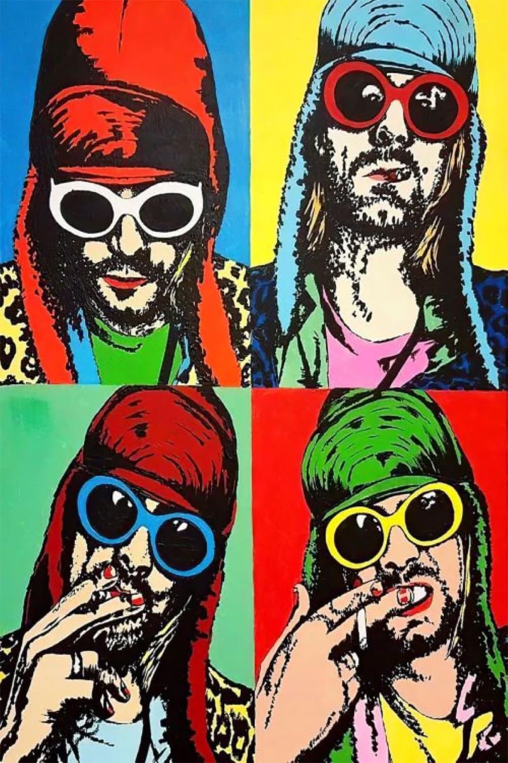 壁掛け Cobain ポップアート作品 Amazon.com: BUY ART FOR LESS Officially Licensed Kurt Cobain